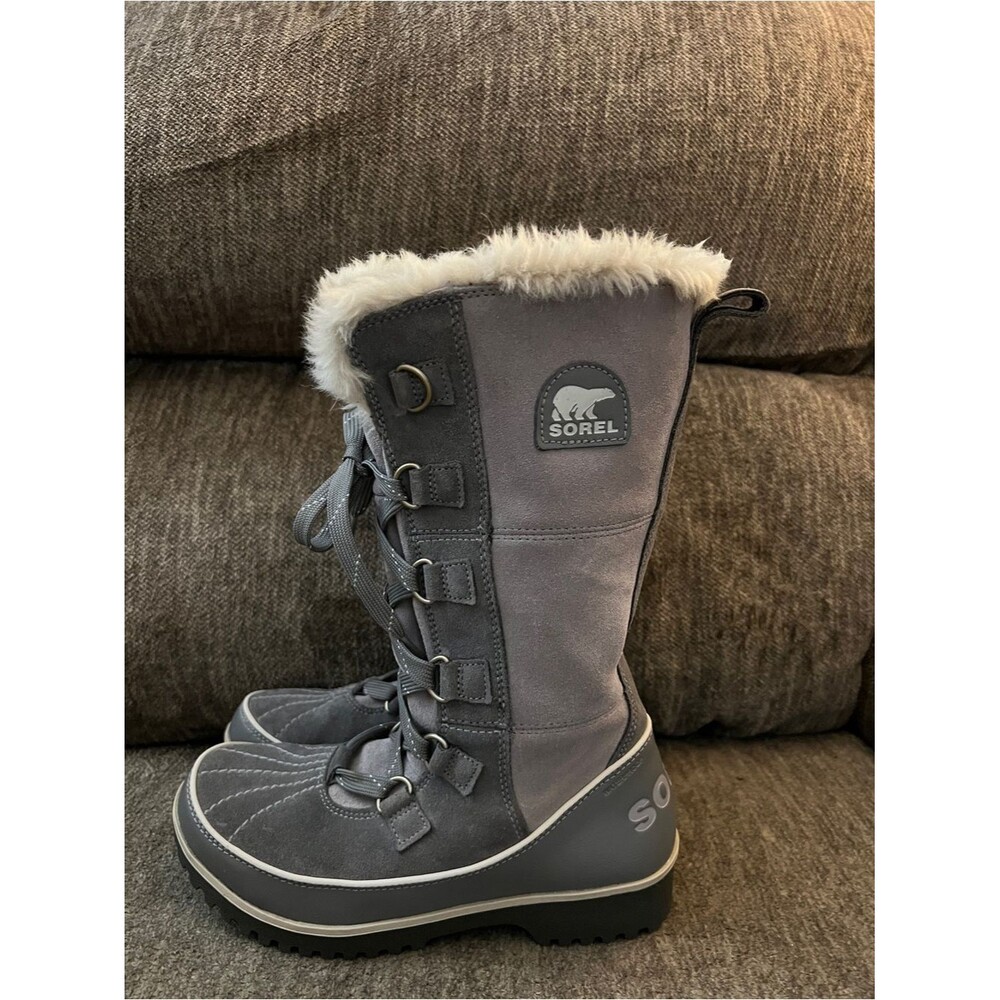 New SOREL Tivoli High II Suede Snow Boots - Charcoal Grey - Women's Size 7 NWOB